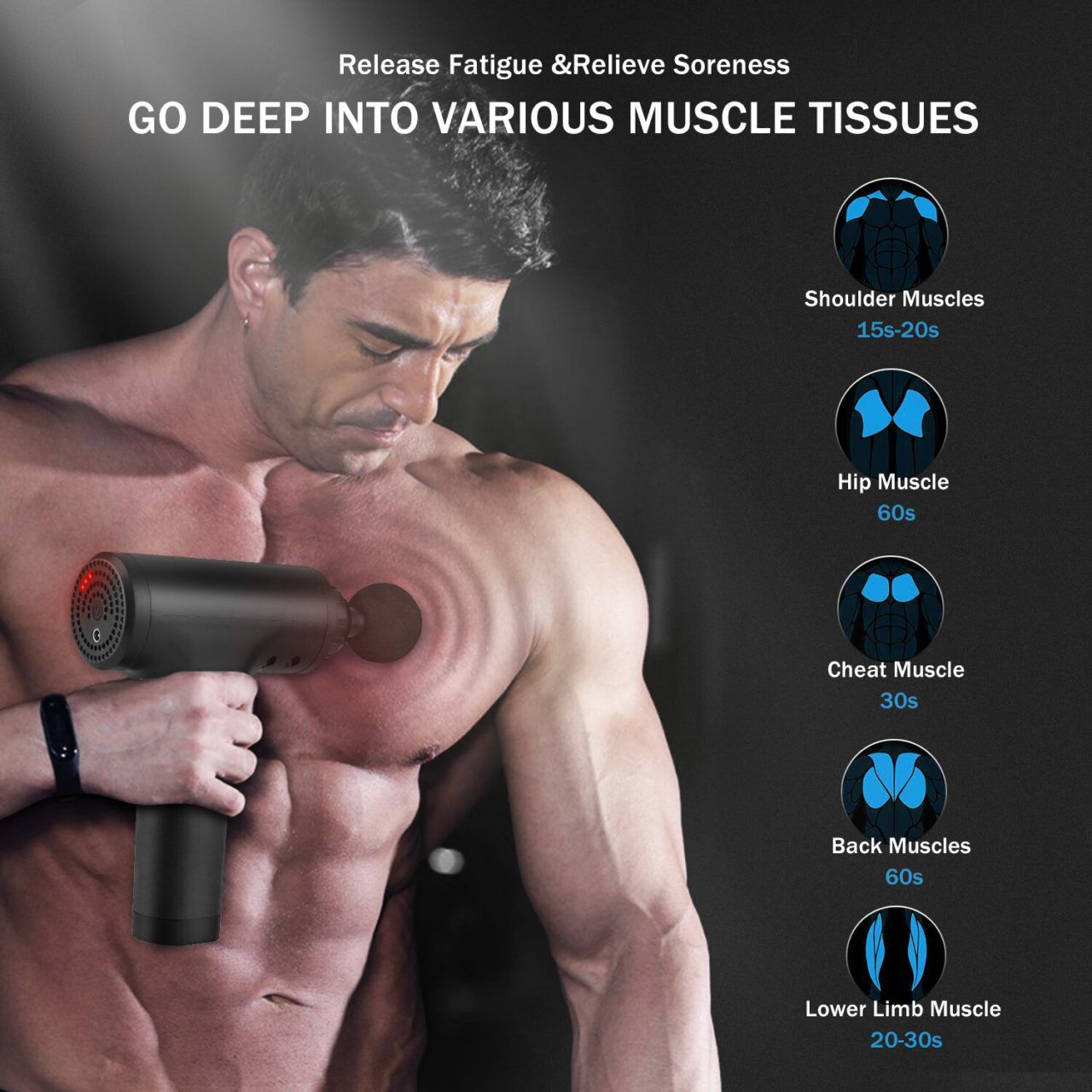 Smart Massage Gun | Instant Muscle Relief | Rechargeable & Portable - Image 7